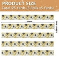 thumbnail image 3 of 5 Rolls Christmas Ribbon 1.5 inch Wide Decorative Ribbon for Gift Wrapping and Holiday Decorations Yellow and White Sunflower, 3 of 7