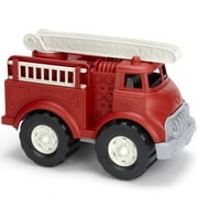 Green Toys: Fire Truck - Red - Emergency Rescue Vehicle Toy, 360 Functional Ladder, Oversized Wheels, In/Outdoor, Recycled Material, Kids-Toddlers 1+