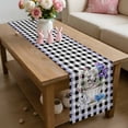 thumbnail image 6 of Easter Table Runner 72 Inches Long for Kitchen Dining, Spring Bunny Botanical Blooms Flowers Black Plaid Dresser Scarf Farmhouse, Dining Table Decorations for Wedding/Parties, 16 x 72 In, 6 of 8