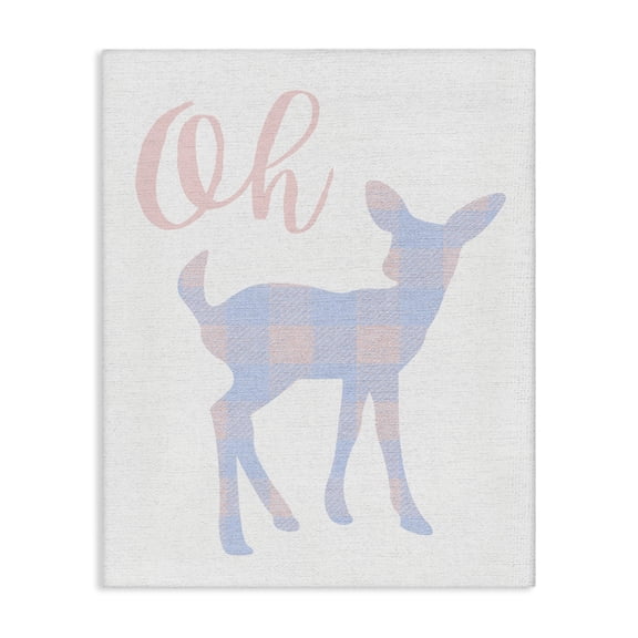 Stupell Industries Farmhouse Oh Deer Plaid Cutout Canvas Art, 30 x 40, by Lil' Rue