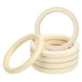 thumbnail image 1 of Anillos de madera Uxcell de 80 mm 3.1" de 10 mm de grosor, paquete de 10 anillos de madera natural sin terminar, 1 of 7