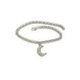 thumbnail image 2 of Women Silver Metal Chain Boot Bracelet Shoe Charm Jewelry Half Moon, 2 of 9