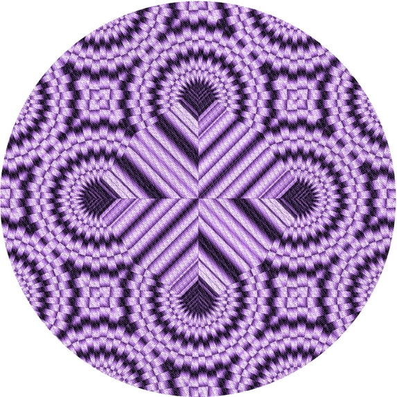 Ahgly Company Indoor Round Patterned Pastel Purple Pink Area Rugs, 8' Round