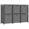 thumbnail image 2 of vidaXL 6-Cube Display Shelf with Boxes Gray 40.6"x11.8"x28.5" Fabric, 2 of 2