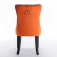 thumbnail image 6 of Xukmct 2 Pcs Velvet Dining Chair with Wood Legs, Upholstered Side Chair for Living Room, Bedroom, Orange + Black, 6 of 9