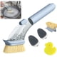 thumbnail image 1 of Cepillo para platos dispensador de jabón, esponja en barra para lavavajillas resistente que no raya, utilizada para limpiar el fregadero de la cocina $ cepillo para lavar platos, con dispensador de, 1 of 4