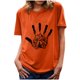 thumbnail image 1 of Blusa para adultos Camisa naranja Camiseta con cuello redondo para el día Camiseta de manga corta con estampado de verano para hombres y mujeres Pompotops hfajkhk137731, 1 of 6