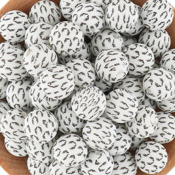 40Pcs Silicone Beads, DIY Necklace Bracelet Beads for Craft Set Jewelry, 15mm Colorful Silicone Beads Bulk Round Assorted Beads