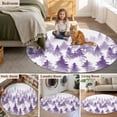 thumbnail image 5 of Purple Forest Round Area Rug 3.3 FT, Non Slip Small Entryway Kitchen Mat, Contemporary Silhouette Abstract Art Washable Soft Circular Rug Non-Shedding Door Mat for Bathroom Playroom Kids Room, 5 of 9