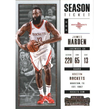 2017-18 Panini Contenders Season Ticket #77 James Harden Houston Rockets Basketball Card