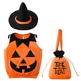 thumbnail image 3 of URMAGIC 0-3T Newborn Baby Boys Girls Halloween Romper Pumpkin Bodysuit with Hat Handbag, 3 of 10