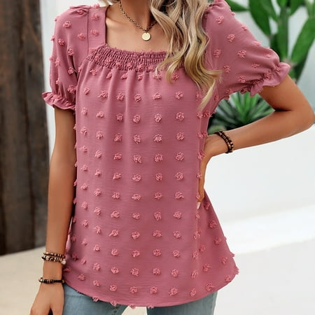 

Vedolay Corset Tops For Women Women s Tech Stretch Short-Sleeve Crewneck T-Shirt Pink XXL