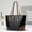 Black, variant on Retro Color Block Ladies Tote Shoulder Bag, Large Capacity Faux Leather Casual Shopper Purse for Work and Everyday Use