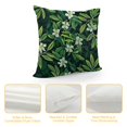 thumbnail image 4 of asmine Throw Pillow Cushion Cover, Romantic Arrangement of Flowers Awakening Buds in Nature Print, Decorative Square Accent Pillow Case, Apple Green Off White Dark Teal, 4 of 5