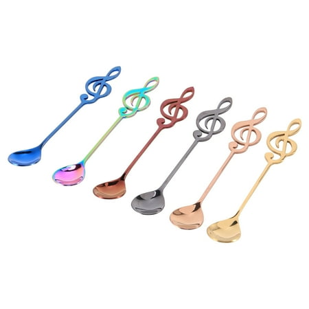 

Music Note Spoons 6-Pack Cute Teaspoons 18/10 Stainless Steel Staff Musical Notation Coffee Spoons