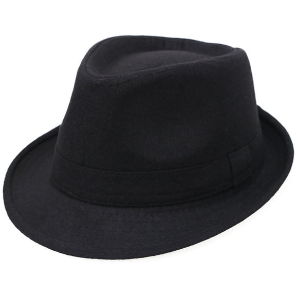 Men's Manhattan Fedora Hat Designed Black Color Cap