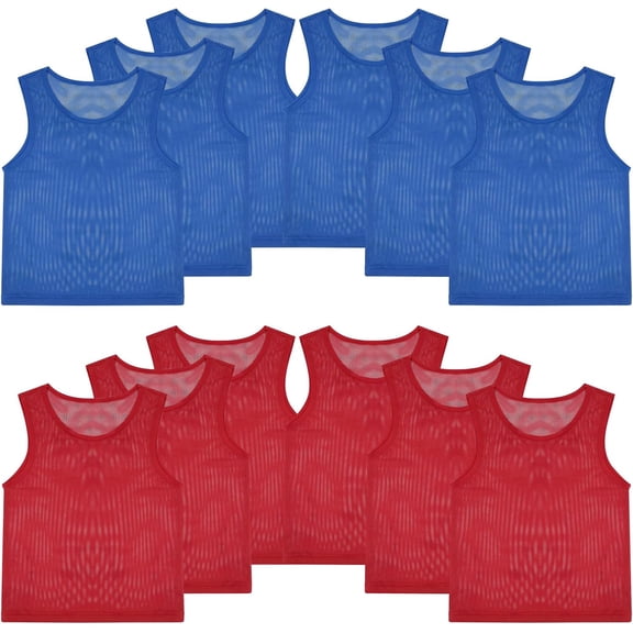 12 Pack Soccer Pinnies Mesh Practice Jersey Scrimmage Vest Team Sports Pennies Adult Youth