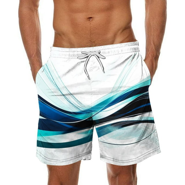 Sentmoon Swim Trunks Men Lightweight Summer Straight Elastic Waist Athletic Shorts Drawstring Light Print Golf Shorts Side Pockets 2025 Trendy for Weekend Outings Sky Blue XXXXXL
