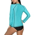 Charmo Rash Guard for Women Zip Front Long Sleeve Rashguard Top Sun