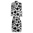 thumbnail image 5 of 2024 White Black Tie Dye Casual Dress Abstract Flower Streetwear Dresses Long Sleeve Modern Lady V Neck Design Oversize Chiffon Dress, 5 of 6