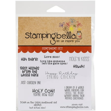 UPC: 0666307909486 | Stamping Bella Cling Stamps-Down On The Farm Sentiment Set