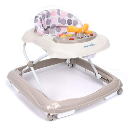 Wonder buggy Baby Walker, Fold Activity Walkers Helper with Adjustable Height and Removable Toy Tray for Baby