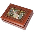 thumbnail image 1 of Cottage Garden Young Girl Angel in Garden Woodgrain Inlay Jewelry Music Box Plays Amazing Grace, 1 of 3