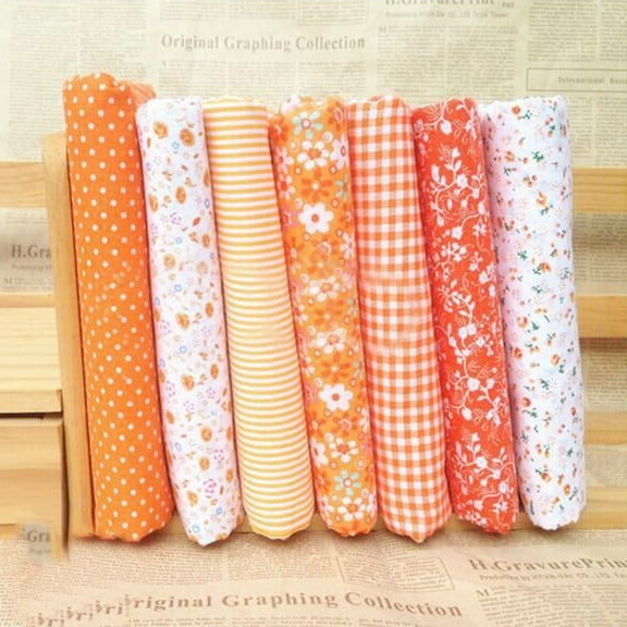 9.8X9.8 Inch Series 7 Pieces Assorted Pre-Cut Thick Tabby Cotton Quilt Fabric Diy Bundle Patchwork Quilting Sewing Artcraft