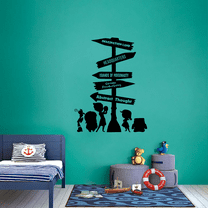 Inside Out Cartoon Pathway Signage Fantasy World Sign Wall Sticker Art Decal for Girls Boys Room Bedroom Nursery Kindergarten House Fun Home Decors Stickers Wall Art Vinyl Decoration Size (10x8 inch)