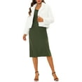 thumbnail image 2 of INSPIRE CHIC Women's Notch Collar Long Sleeve Open Front Faux Fur Fluffy Cropped Jacket XS White, 2 of 5