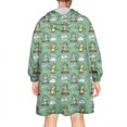 thumbnail image 2 of Wearable Oversized Blanket,Green Alligators Icons Pattern Wearable Blanket Hoodie for Adults,Cozy Hooded Blankets with Super Pockets,Super Warm Fuzzy Pullover for Women & Men, 2 of 6