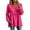 Hot Pink, variant on Boho Tops for Women Long Sleeve Vintage Fashion V Neck Shirt Raw Hem Gauze Fringe Soft Blouse Fall Frayed Casual Clothes
