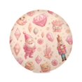 thumbnail image 2 of 15.4" Round Placemat Set of 1 Polyester Fabric Place Mats Non-Slip Dining Kitchen Table Mats for Kitchen Party Decor Pink Christmas Elements, 2 of 5