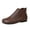 Brown, variant on Minimalist Plain Leather Ankle Boots Daily Office Commuting, Smooth Flat Slip On Booties Autumn Casual Strolling, Comfortable Holiday Travel Footwear Weekend Travel Trip Wear, Brown 5.5