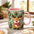 thumbnail image 5 of Trovenix Reindeer Coffee Mug 2D Ceramic Christmas Cup, Hot Cocoa Milk Tea Drinking Mug for Home Office, Festive Holiday Gift for Family, 5 of 7