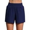 thumbnail image 2 of Charmo High Waisted Swim Shorts for Womens with Zipper Pockets Quick Dry Board Shorts Swimsuit Bottoms Built-in Brief, 2 of 6