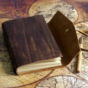 Leather Journal for Women&Men,Genuine Leather Notebook,240 Pages Travel Journal for Women,Vintage Leather Bound Notebook(Vintage Brown)