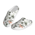 thumbnail image 2 of Kdxio Vintage Palm Trees Women's Men's Slippers Plush Slip-On House Slipper for Winter Indoor Soft Cushion Non-slip Fluffy Slides Slippers-35/36, 2 of 7