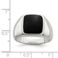 thumbnail image 2 of 925 Sterling Silver Simulated Onyx Ring Size 6 5mm Wide Ring for Women, 2 of 2
