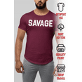 thumbnail image 2 of ShirtBANC SAVAGE Mens Dropcut Shirt Savagely Motivated Bold Attitude Design Tee, 2 of 5