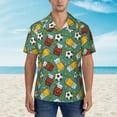 thumbnail image 2 of Fotbe Beer And Soccer Hawaiian Shirt for Men Unisex Summer Beach Casual Short Sleeve Cotton Linen Button Down Shirts-3X-Large, 2 of 5