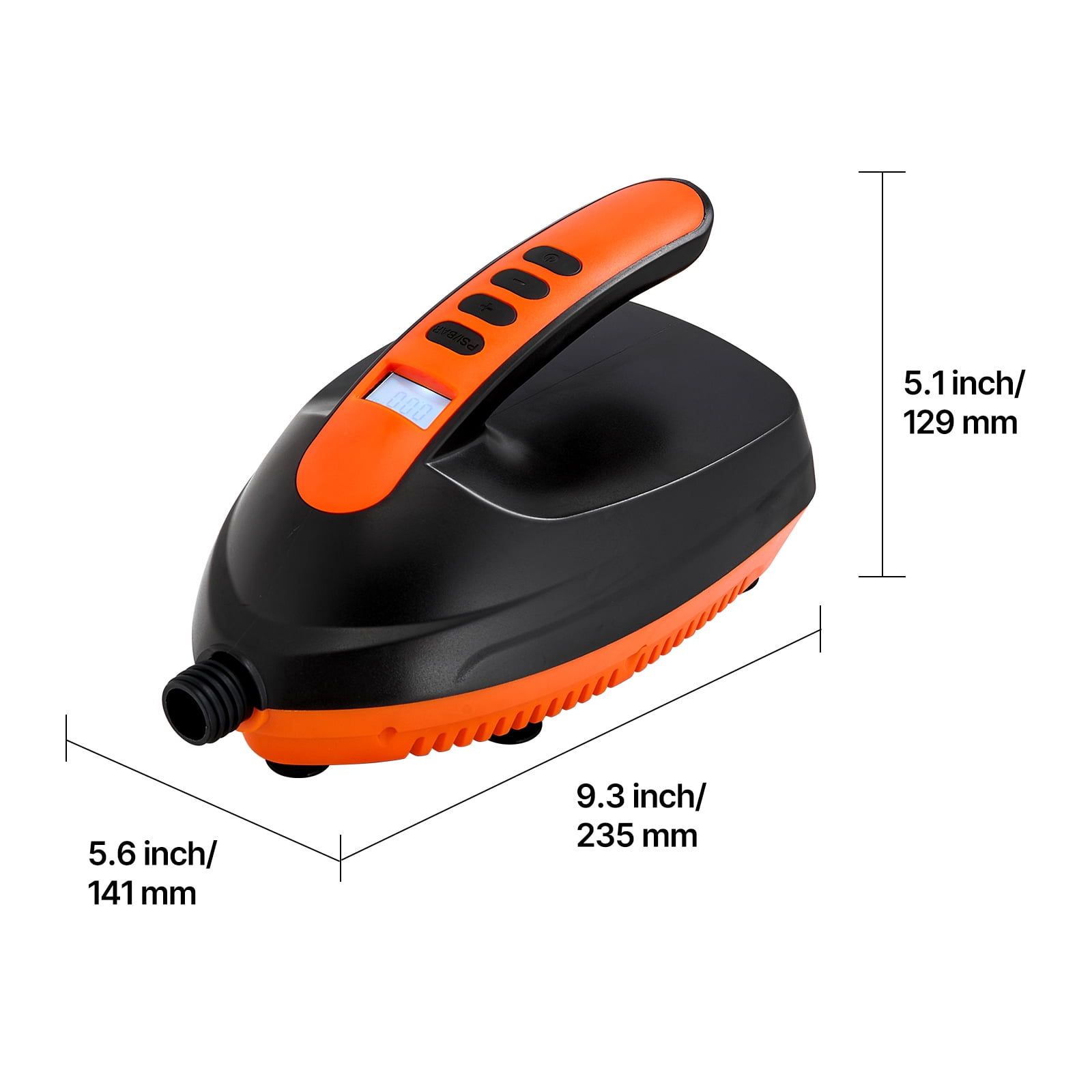 VEVOR Paddle Board Pump, 20PSI High Pressure Electric SUP Air Pump, 70 L/Min Inflating Speed SUP Inflator with Auto-Off and 12V DC Car Connector, Ideal for Inflatable Paddle Board, Tent and Mattress