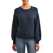 Time and Tru Women's Balloon Sleeve Pullover