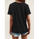 thumbnail image 3 of Summer Women's Black Diamond Hot Short Sleeve T-shirt, New European Style Round Neck Loose Slimming Body, 3 of 6