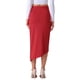thumbnail image 3 of Faldas con abertura frontal INSPIRE CHIC para mujer, falda midi sólida de cintura alta elástica arrugada irregular L roja, 3 of 6