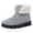 Gray, variant on Women Lace up Ankle Snow Boots Plush Cuff Lined Suede Booties Non Slip Chunky Lug Sole Thermal Outdoor Winter Fashion Footwear Size 6.5