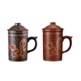 thumbnail image 4 of Toystoory Taza de té de arcilla morada con tapa, contenedores de bebidas para el hogar, taza de bebida de estilo chino Vintage redondeada, recipiente para Cocina y Comedor Negro Toystoory HA081011-01, 4 of 6