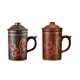 thumbnail image 2 of Bearachild Taza de té de arcilla morada con tapa, contenedores de bebidas para el hogar, taza de bebida de estilo chino Vintage redondeada, Cocina y Comedor Negro, 2 of 6