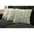 thumbnail image 2 of Ambesonne Cartoon Throw Pillow Cover 4 Pack, s Set, 24", Yellow Grey, 2 of 6