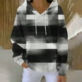 thumbnail image 2 of QTBIUQ Women Printing Blouses Long Sleeve Pockets Casual Fashion Hooded Sweatshirt Black, 2 of 5